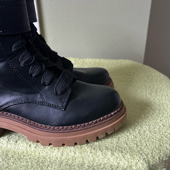 New Sam & Libby Samantha Embellished Black Combat Women’s Boots - Picture 8 of 10